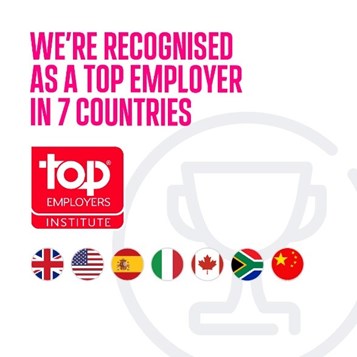 We're recognised as a top employer in 7 countries